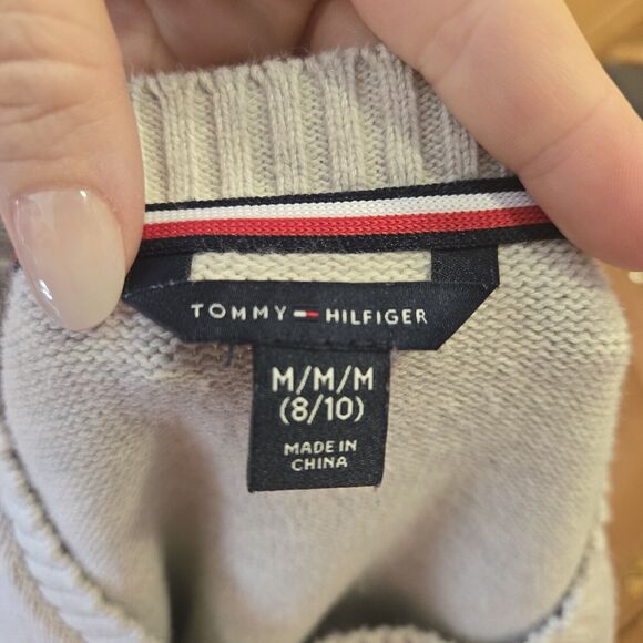 Tommy Hilfiger Womens Crop Crew Neck Sweater College Preppy Logo Cotton Medium - Picture 3 of 5